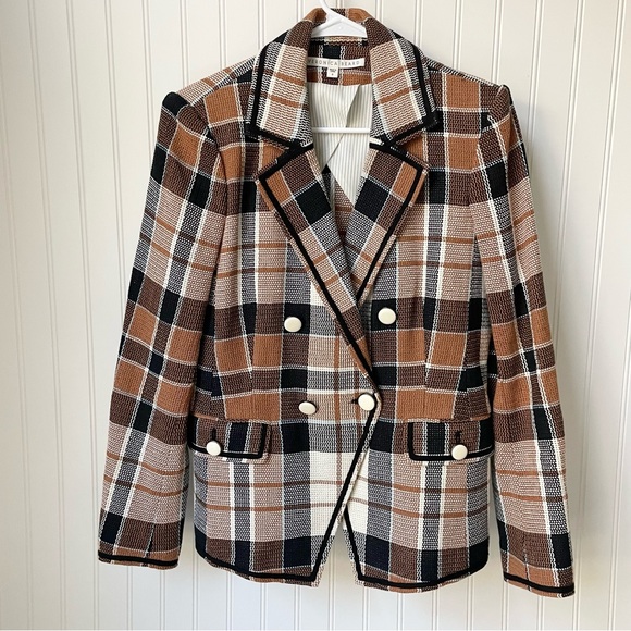 Veronica Beard Jackets & Blazers - Veronica Beard Utah Jacket Size 8 Brown Tan White Plaid